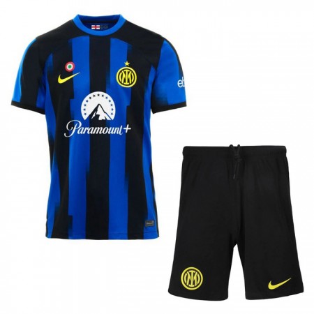 Koszulka Inter Mediolan Dziecięcy Domowe 2023-24 Koszulki Piłkarskie Krótki Rękaw